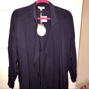 Navy roll sleeve cardigan